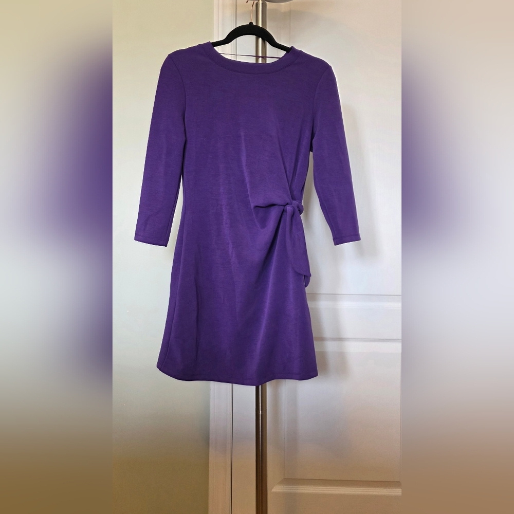 Cable & Gauge Purple 3/4 Sleeve Sporty Mini Dress